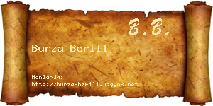 Burza Berill névjegykártya